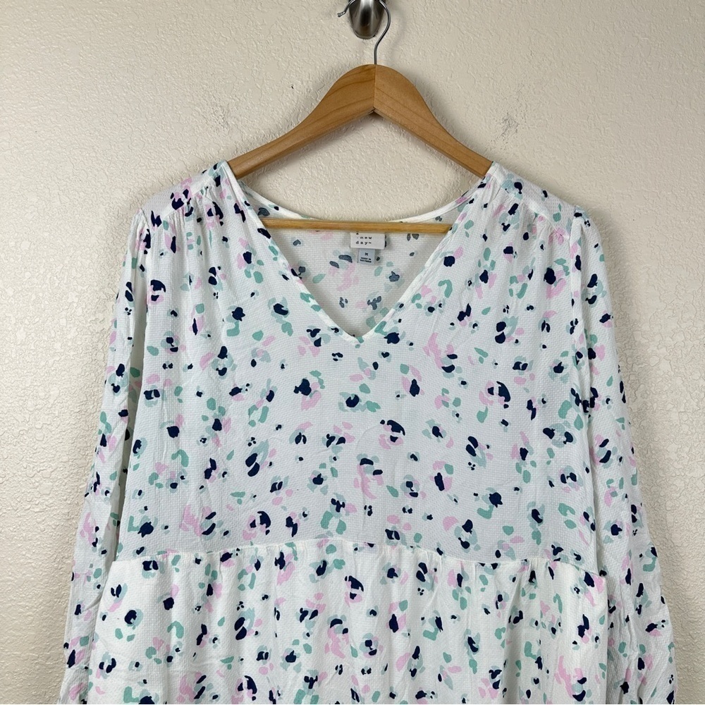 Target A New Day Target Abstract Print V-Neck Lon… - image 2